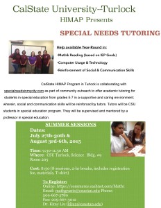 Cal State University Special Needs Tutoring Flyer