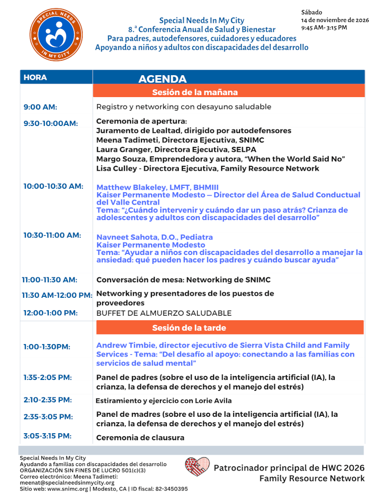 SNIMC Agenda